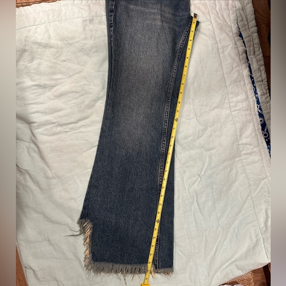 WE THE FREE WOMENS JEANS 28 WIDE LEG DISTRESS BLUE - Picture 8 of 10